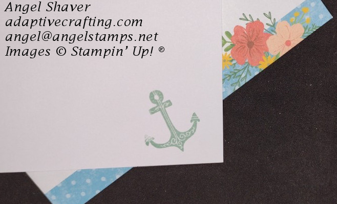 Inside of card with stamped anchor image.