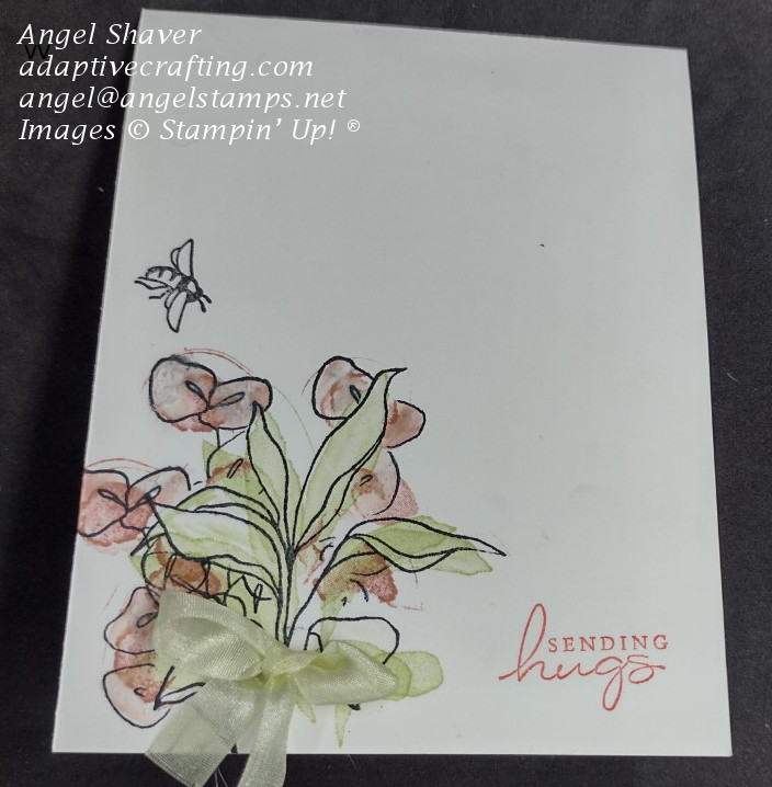 #simple stamping| creativity using the basics| two step stamping| masking| bouquet of flowers |simple card made with bouquet and bee