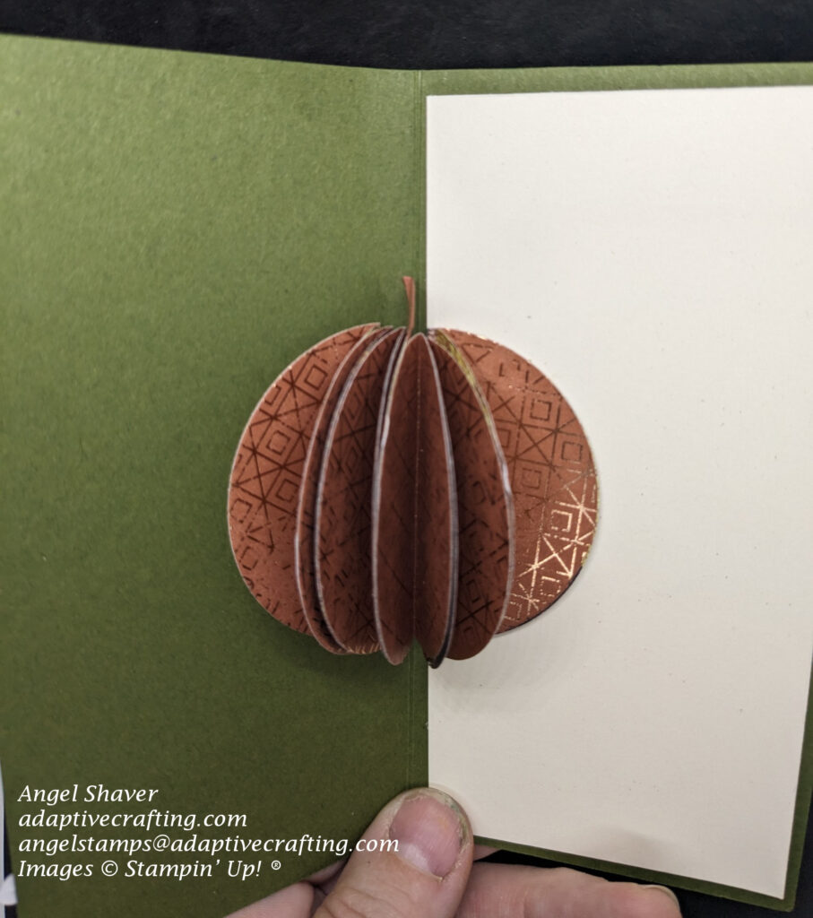 Inside of card with fold out pumpkin.