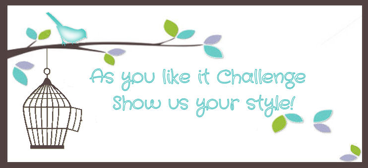 Image of text: "As you like it challenge
Show us your style!"